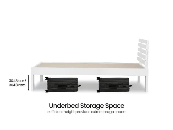 Alexa Solid Wood Single Bed in White Finish